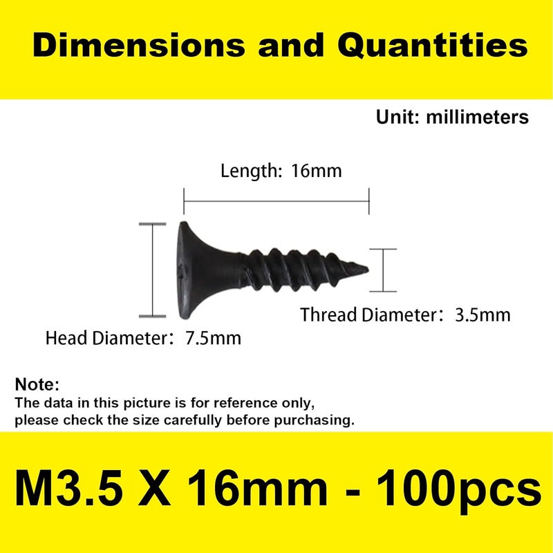 LERNOU #6 x 5/8'' Sheet Metal Screws, Wood Screws, Phillips Flat Head Screw, Carbon Steel Cabinet Screws, Phillips Screw for Various Woodworking Repairs and DIY Projects (100 pcs) - Image 2
